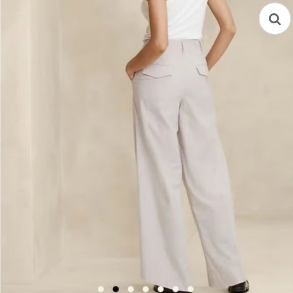 Banana Republic Black Linen Blend Wide Leg Trouser  NWT - 6 - Picture 3 of 10